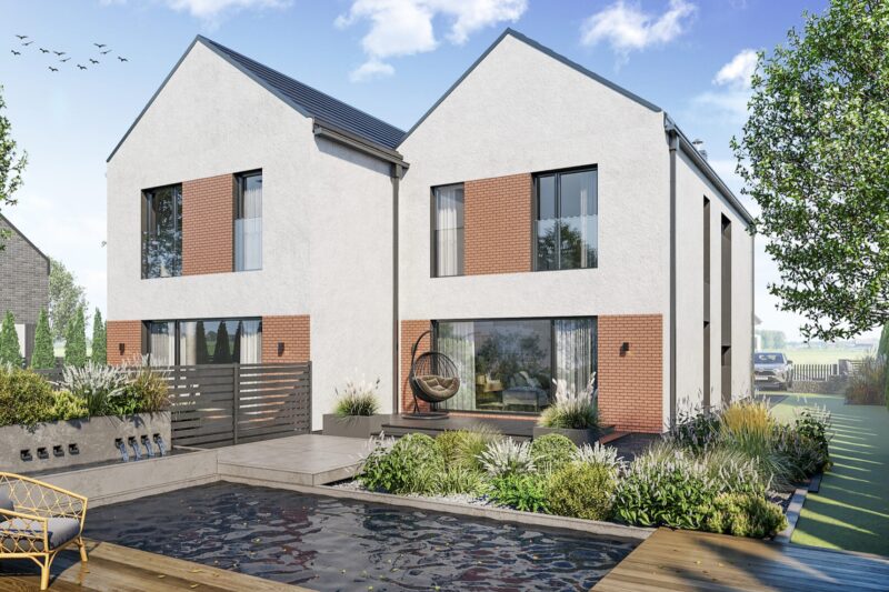 Inwestycja Kaźmierz – domy w zabudowie szeregowej, wizualizacja, My Blue House